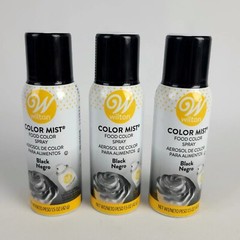 (Lot of 3) Color Mist Food Spray Black 1.5 Ounces-Black New