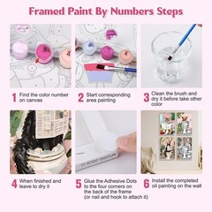 GHHKUD 4Pack Framed Paint by Numbers Animals, for Adults 20x30cm, YH4ZH445