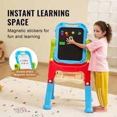 Art Easel for Kids, 2-in-1 Double-Sided Kid’s Art Easel with Magnetic Whiteboard