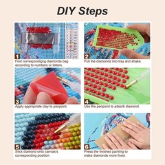Anuver Flower Diamond Art Kits for Adults, Rose Full Drill Multicolor