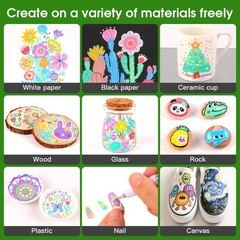 Retractable 15 Colors 3D Acrylic Gel Pens, 1.0mm Bullet Tip, Paint Jelly Pens…