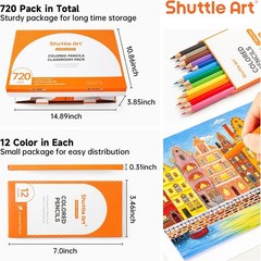 720 Bulk Colored Pencils Set – 12 Colors – Pre-sharpened