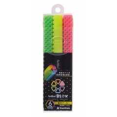Shachihata BLOX Water-Based Fluorescent Marker 6-Color Set KTX-600/6W