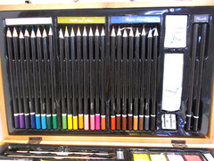 Deluxe Art Set in Wooden Box – Drawing Kit with Pencils, Crayons, Supplies