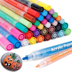 36 Pack Acrylic Paint Marker Pens for Rock Painting, Wood, Canvas, Ceramic, G…