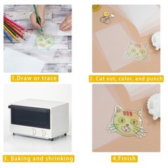 MODASER 15 Pieces Shrink Plastic Sheets, Sanded Paper clear