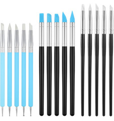 15 Pcs Silicone Paint Brush 5 Shapes Head Silicone Brushes for Crafts Rubber Pai