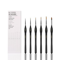 6Pcs Miniature Paint Brushes Set with Triangular Handles for Acrylics, Oils,…