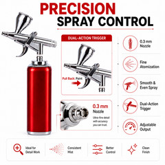 Cordless Airbrush Kit Compressor USB-C 0.3mm Dual Action Nail Cake Makeup Model