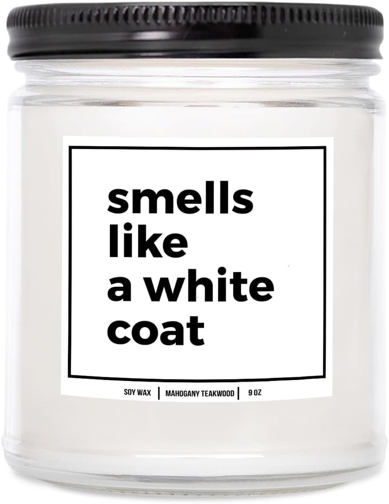 You Nique Designs Future Doctor Candle 9 oz – White Coat Mahogany Teakwood