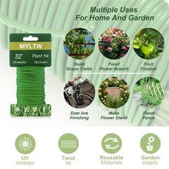 32FT Soft Plant Ties,Green Twist Garden Ties,Flexible Twist Ties for Climbing…