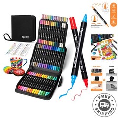 No-Shake 60 Colors Acrylic Paint Pens with Fine & Brush Tips – Art Essentials