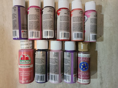 Eleven 2 fl. Oz. Bottles of Testors, Apple Barrel, & Plaid Acrylic Paint