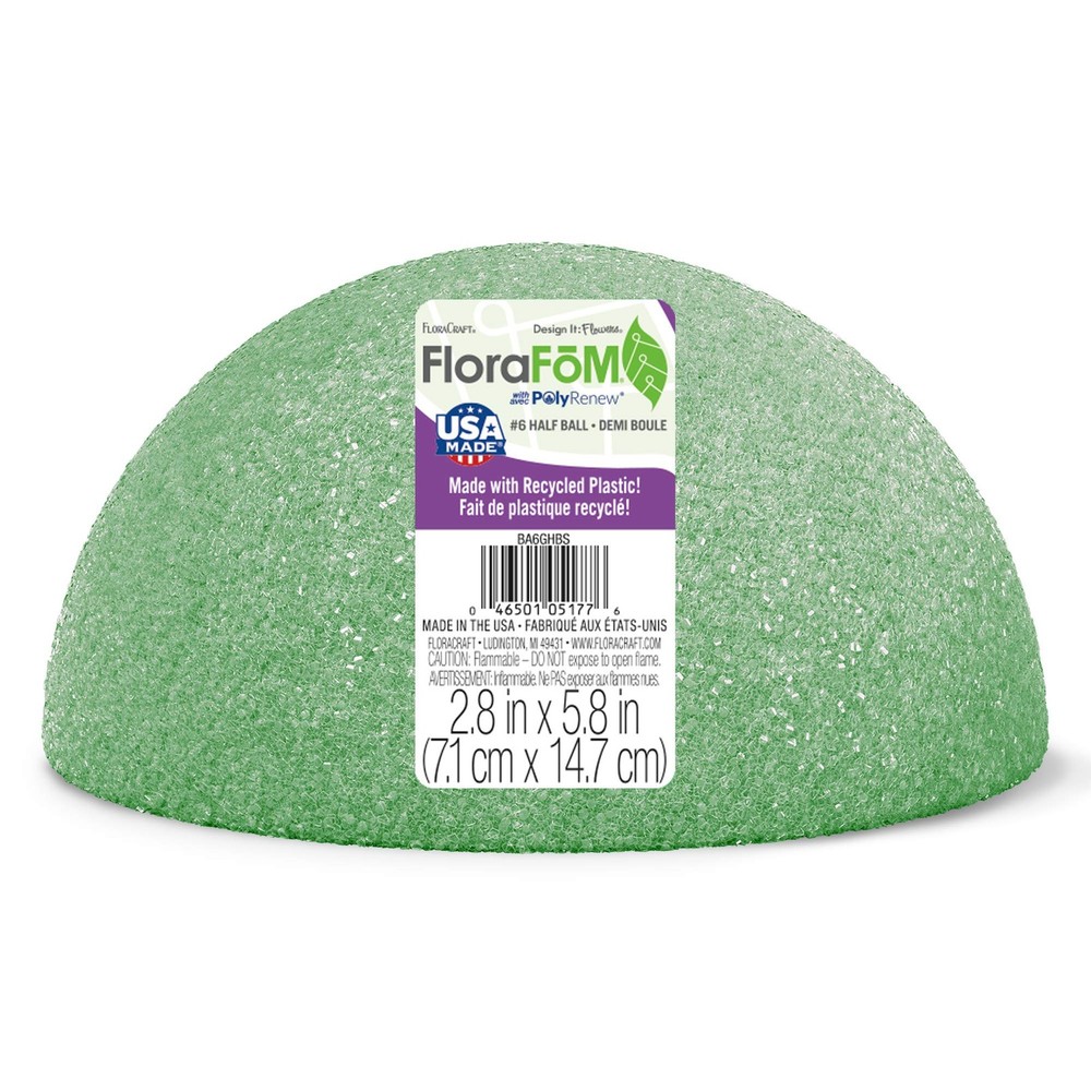 FloraCraft 8 x 5 Inch Green Plastic Professional Floraf Craft Supply Painted