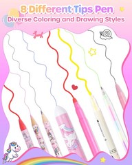 D-FantiX Unicorn Art Supplies Convertible Bag for Normal Size, Multicolour