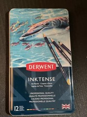 Derwent Inktense Pencils, 4mm Core, Metal Tin – 12 Count