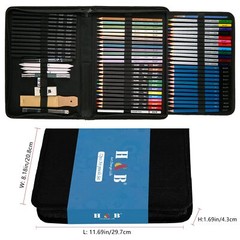 72PCS Drawing Supplies Set Sketching Art Kit Colored Pencils Sketchpad Pro