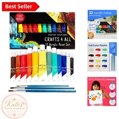 Complete Acrylic Paint Set – 12 Vibrant Colors for Canvas, Wood, and Fabric Art
