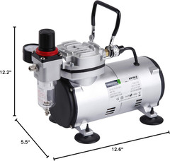 Airbrush Kit with Compressor AS18-2K Basic Start Kit with Air Hose, Cleaning Bru