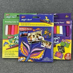 2014 Wham-O Magic Pens Color Changing Markers Erasable Stencils Lot NEW