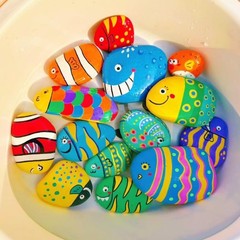 50PCS Flat Smooth River Rocks for Painting, DIY Arts and Crafts Decoration