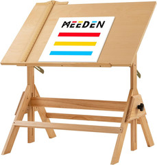 Wood Adjustable Drafting Table: 35.5″ X 23.5″ Art Drawing Desk with Various Heig