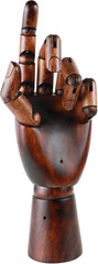 Wooden Hand Model for Artists, Articulated Mannequin Left Hand Figure, 10.2-inch