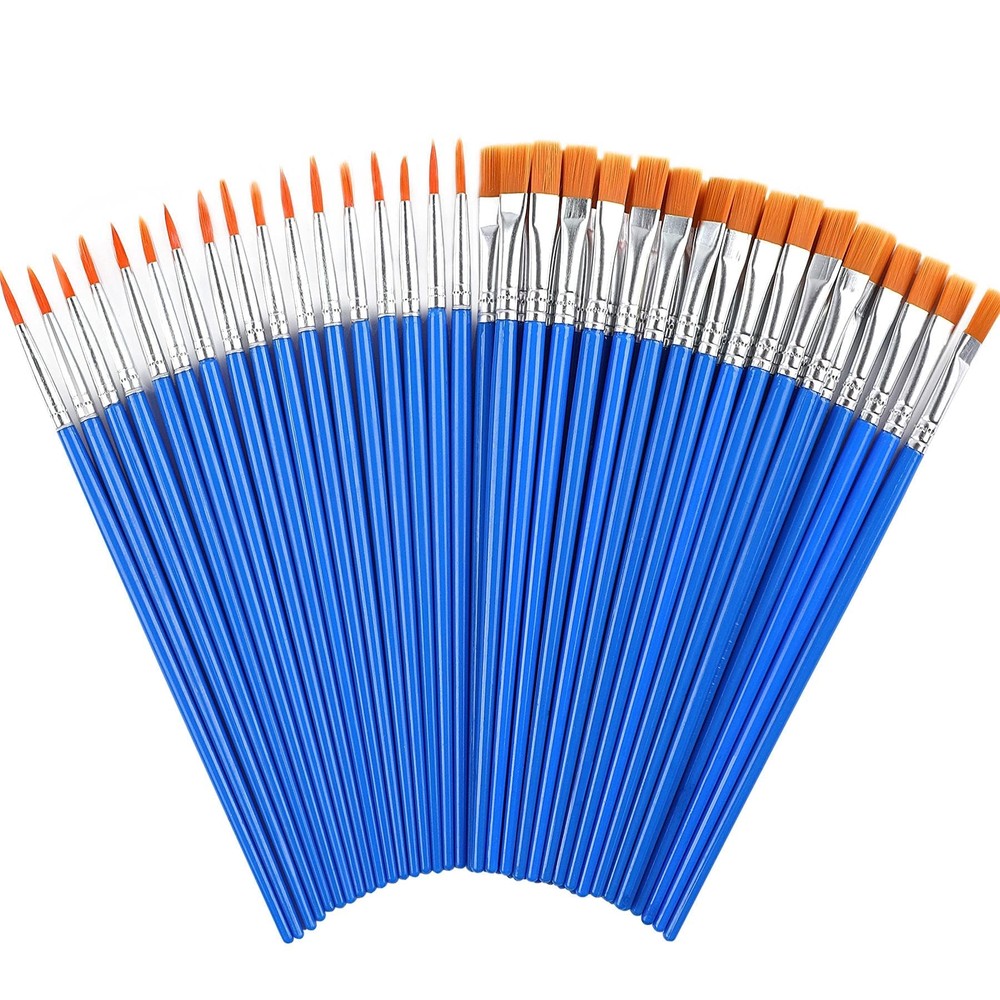 60 Pcs Paint Brushes Bulk Mini Round Paint Brush Small Tiny Painting Brushes