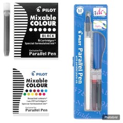 Pilot Parallel Pen 2-Color Black/Red 6.0mm Nib w/Black & Color Ink Refill School