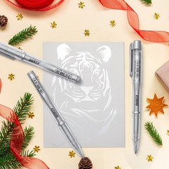 3 Pack Silver Gel Pens 1mm Fine Point Ink for Black Paper Drawing Journaling