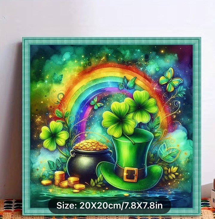 St. Patrick’s Patty’s Day Diamond Painting Beginners Craft Kit-Size 7.8X7.9”