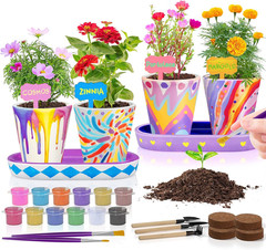 4 Set Paint & Plant Flower Gardening Kit – Gifts for Girls Ages 8-12, Arts and C