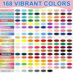 168 Color Pens, 0.6 mm Fine Tip Pens for Coloring—Portable Case pens Colored …