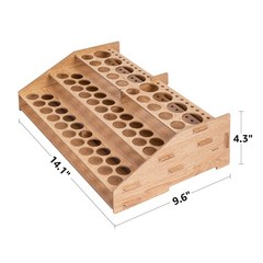 Amazon Basics Craft Paint and Brush Organizer 14.1 X 9.6 X 4.3, Light brown