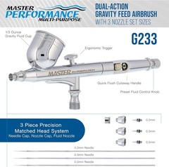 G233 Professional Airbrush Kit – 3 Nozzle Sets for Ultimate Precision Projects