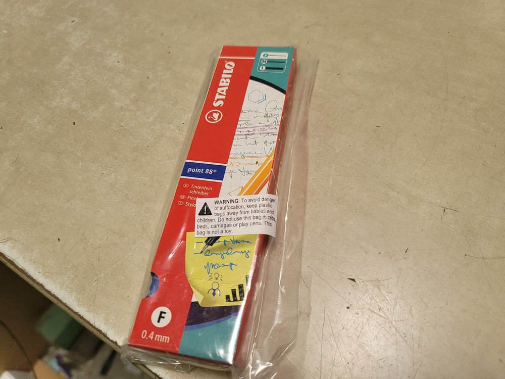 Box of 10 Stabilo 718648 0.4 mm Point 88 Felt-Tip Pen – Dark Blue NEVER USED