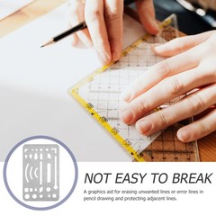 6 Pcs Stainless Steel Geometric Formwork Templates for Drafting and Drawing