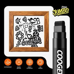3Pcs Black Jumbo Poster Markers, 15MM Thick Permanent Acrylic Graffiti Marker…