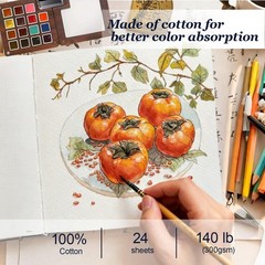 2 PCS Watercolor Journal 4.7×4.7 Inch 140lb/300gsm Paper Sketchbook Graphite