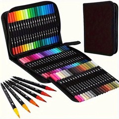 Vibrant Double-Ended Watercolor Markers – Art Set for Drawing & Crafts, Durable