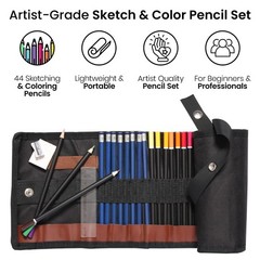 47 PCS 3.5mm Colored Pencil Wrap Set Artist Grade Drawing Sketching Pencils