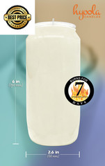 Hyoola 7 Day White Prayer Candles, 3 Pack – 6″ Tall Pillar 3 Pack,