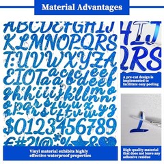 840 Pcs 1 Inch Letter Sticker – Glitter Self Adhesive Alphabet Number – Blue