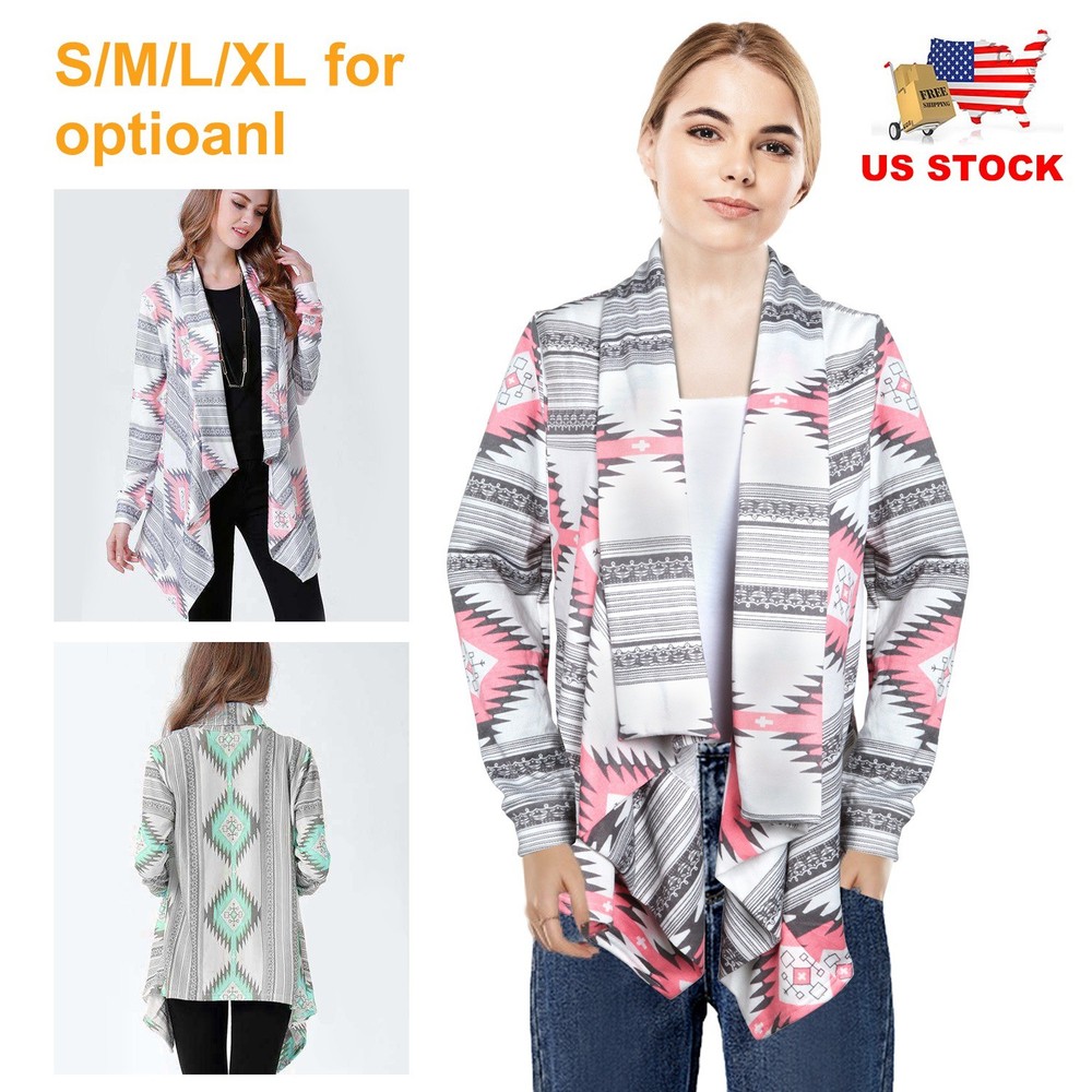 Women Open Front Cardigan Long Sleeve Shawl Neck Breathable Cardigan Well Col…