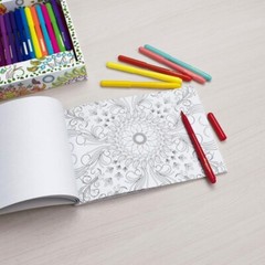 Faber-Castell Mandala Coloring Book + 72 Fiesta Finepens Set + Prismacolor Neon