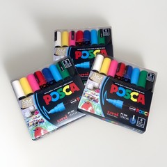 3 PACK LOT POSCA 8-Color Paint Marker Set, PC-5M Medium – 1.8-2.5mm – 24 Markers