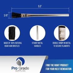 Pro Grade Acid Brushes, 36 Count, 3/8″ Boar Hair