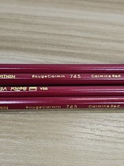 4 Berol Verithin Pencil Carmine Red #745 Unsharpened