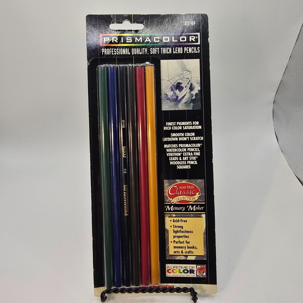 Vintage 1999 NOS Prisimacolor 03749 Colored Pencils Set of 6 Acid Free Sanford