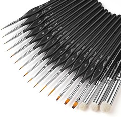 Golden Maple Dry Brush Miniature Painting, 18PC Paint 18, Black